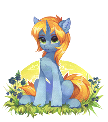 Size: 1891x2122 | Tagged: safe, artist:lispp, derpibooru import, oc, oc:art's desire, unicorn, female, grass, mare, solo, traditional art, ych result