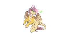 Size: 1280x719 | Tagged: safe, artist:kerydarling, derpibooru import, oc, oc only, oc:ellen, hybrid, bubble, female, interspecies offspring, offspring, parent:discord, parent:fluttershy, parents:discoshy, simple background, transparent background