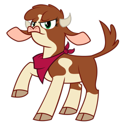 Size: 2347x2346 | Tagged: safe, artist:up-world, derpibooru import, arizona cow, cow, them's fightin' herds, cloven hooves, community related, digital art, fanart, female, handkerchief, horns, raised tail, simple background, solo, tail, transparent background, vector