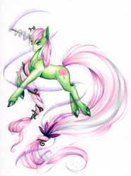 Size: 2417x3248 | Tagged: safe, artist:divinekitten, derpibooru import, oc, oc:soft clover, solo, traditional art