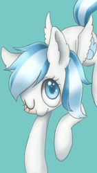 Size: 720x1280 | Tagged: safe, artist:shusu, derpibooru import, oc, oc only, pegasus, pony, one eye closed, solo, wink