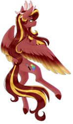 Size: 1745x2941 | Tagged: safe, artist:ohhoneybee, derpibooru import, oc, oc:haru, pegasus, pony, antlers, female, mare, multicolored hair, simple background, solo, transparent background