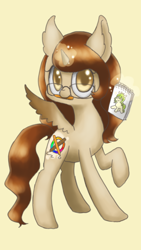 Size: 720x1280 | Tagged: safe, artist:shusu, derpibooru import, oc, oc only, alicorn, pony, alicorn oc, glasses, glowing horn, magic, mouth hold, notebook, pencil, raised hoof, solo, telekinesis