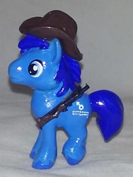 Size: 525x697 | Tagged: safe, artist:gryphyn-bloodheart, derpibooru import, oc, oc:p-21, earth pony, pony, fallout equestria, fallout equestria: project horizons, blind bag, custom, grenade launcher, hat, irl, male, photo, toy