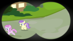 Size: 1920x1080 | Tagged: safe, derpibooru import, screencap, the maud couple, binoculars, female, filly, offscreen character, pov