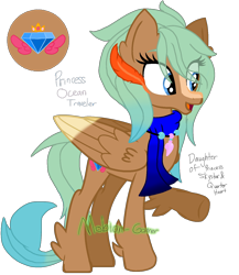 Size: 1342x1548 | Tagged: safe, artist:mobian-gamer, derpibooru import, oc, oc only, oc:princess ocean traveler, my little pony: the movie, interspecies offspring, offspring, parent:princess skystar, parent:quarter hearts, parents:quarterstar, simple background, solo, transparent background