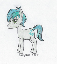 Size: 661x751 | Tagged: safe, artist:zonesystem, derpibooru import, sandbar, earth pony, pony, school daze, male, solo, teenager, traditional art