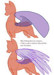 Size: 1800x2500 | Tagged: safe, artist:candasaurus, derpibooru import, pony, sketch, spread wings, tutorial, wings