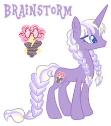 Size: 776x880 | Tagged: safe, artist:squeakshimi, derpibooru import, oc, oc:brainstorm, pony, unicorn, braid, female, mare, parent:twilight sparkle, parent:zephyr breeze, parents:zephyrlight, simple background, solo, transparent background