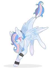 Size: 1436x1868 | Tagged: safe, artist:themisslittledevil, derpibooru import, oc, oc:stormblaze, pegasus, pony, female, magical lesbian spawn, mare, offspring, parent:princess celestia, parent:rainbow dash, parents:dashlestia, simple background, solo, transparent background