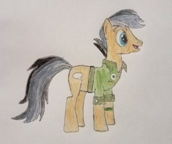 Size: 1024x858 | Tagged: safe, artist:amaryllisg, derpibooru import, quibble pants, earth pony, pony, male, solo, stallion, traditional art