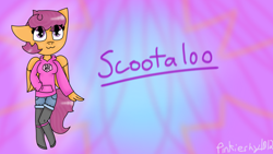 Size: 1920x1080 | Tagged: safe, artist:pinkieshy1012, derpibooru import, scootaloo, oc, oc:ponytale scootaloo, anthro, comic:ponytale, solo