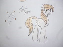 Size: 4320x3240 | Tagged: safe, artist:thr3eguess3s, derpibooru import, oc, oc:desert rose, earth pony, pony, female, mare, offspring, parent:maud pie, parent:mud briar, parents:maudbriar, solo, traditional art