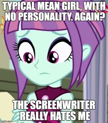 Size: 500x567 | Tagged: safe, sunny flare, dance magic, equestria girls, spoiler:eqg specials, drama, image macro, meme, solo