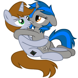 Size: 5064x5060 | Tagged: safe, artist:aborrozakale, oc, oc only, oc:homage, oc:littlepip, pony, unicorn, fallout equestria, absurd resolution, bedroom eyes, female, lesbian, mare, oc x oc, pipmage, shipping, simple background, transparent background, vector