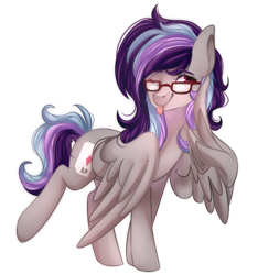 Size: 1024x1092 | Tagged: safe, artist:slasharu, oc, oc only, oc:sketchy howl, pegasus, pony, female, glasses, mare, one eye closed, simple background, solo, tongue out, transparent background, wink