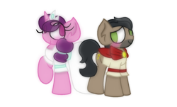 Size: 1854x1120 | Tagged: safe, artist:thefanficfanpony, doctor caballeron, sugar belle, pony, alternate universe, cabelle, shipping, simple background, transparent background