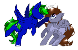 Size: 2561x1648 | Tagged: safe, artist:cloud-drawings, oc, oc only, oc:circuit breaker, oc:dinkie shy, pegasus, pony, boop, chibi, male, simple background, stallion, transparent background