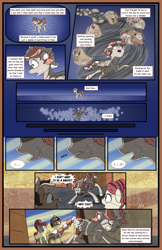 Size: 3300x5100 | Tagged: safe, artist:floofyfoxcomics, oc, oc only, oc:peppermint mocha (pegasusjedi), earth pony, pegasus, pony, comic:a dash of peppermint, absurd resolution, comic, crying, female, high res, male, mare, stallion