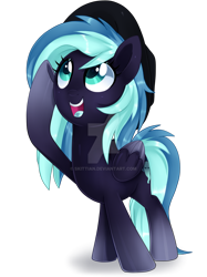 Size: 1024x1371 | Tagged: safe, artist:sugguk, oc, oc only, oc:spectrum lights, pegasus, pony, female, hat, mare, simple background, solo, transparent background, watermark