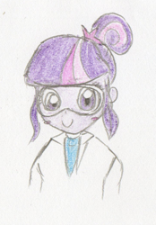 Size: 724x1040 | Tagged: safe, anonymous artist, sci-twi, twilight sparkle, equestria girls, solo, younger