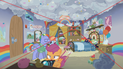 Size: 1920x1080 | Tagged: safe, edit, edited screencap, screencap, scootaloo, pony, parental glideance, "enhanced" image