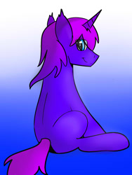 Size: 960x1280 | Tagged: safe, artist:snowstormbat, oc, oc only, oc:aphelion darkmoon, bat pony, pony, unicorn, bat pony unicorn, gradient background, male, solo