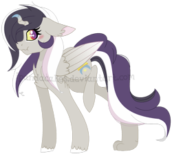 Size: 955x852 | Tagged: safe, artist:ipandacakes, oc, oc only, oc:topsy turvy, hybrid, pony, female, floppy ears, interspecies offspring, mare, offspring, parent:discord, parent:princess celestia, parents:dislestia, raised leg, simple background, solo, transparent background