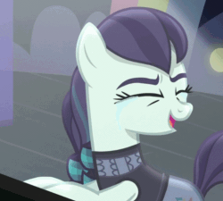 Size: 750x675 | Tagged: safe, screencap, coloratura, earth pony, pony, the mane attraction, animated, cropped, crying, cute, female, gif, mare, piano, rara, rarabetes, singing, solo, tears of joy