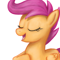 Size: 1000x1000 | Tagged: safe, artist:tunskaa, derpibooru import, scootaloo, eyes closed, solo