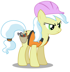 Size: 2910x3000 | Tagged: safe, artist:brony-works, ambrosia, cindy block, earth pony, pony, pinkie pride, angry, female, hard hat, hat, high res, mare, simple background, solo, transparent background, vector