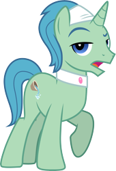 Size: 3001x4410 | Tagged: safe, artist:cloudyglow, birch bucket, pony, unicorn, applejack's "day" off, absurd resolution, looking at you, male, open mouth, raised hoof, simple background, stallion, transparent background, vector