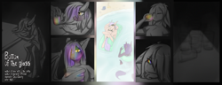 Size: 4445x1700 | Tagged: safe, artist:lonerdemiurge_nail, oc, oc only, oc:catalyst, oc:dawn sentry, anthro, absurd resolution, alcohol, comic, commission, drunk, melancholy, memory, your character here