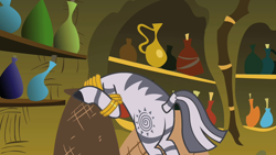 Size: 1280x720 | Tagged: safe, screencap, zecora, zebra, the cutie pox, plot, solo, zecora's hut