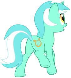 Size: 4394x4848 | Tagged: safe, artist:kooner-cz, lyra heartstrings, pony, unicorn, absurd resolution, female, mare, open mouth, plot, raised hoof, raised leg, simple background, solo, transparent background, vector