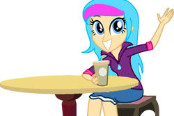 Size: 812x542 | Tagged: safe, artist:fluttershyarabic, oc, oc only, oc:iris, equestria girls, clothes, equestria girls-ified, simple background, skirt, solo, transparent background