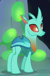 Size: 364x548 | Tagged: safe, screencap, cornicle, changedling, changeling, celestial advice, background changeling, cropped, solo