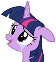 Size: 3000x3347 | Tagged: safe, artist:eagle1division, twilight sparkle, twilight sparkle (alicorn), alicorn, pony, celestial advice, crying, cute, female, floppy ears, happy, mare, simple background, solo, tears of joy, transparent background, vector