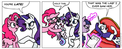 Size: 944x376 | Tagged: safe, artist:gingerfoxy, derpibooru import, pinkie pie, princess flurry heart, rarity, twilight sparkle, earth pony, pony, unicorn, pony comic generator, comic