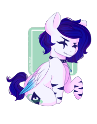 Size: 1500x1900 | Tagged: safe, artist:mentalphase, oc, oc only, oc:bubbled grapes, pegasus, pony, choker, colored wings, colored wingtips, female, mare, simple background, solo, spiked choker, transparent background