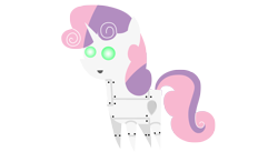 Size: 3761x2058 | Tagged: safe, artist:aborrozakale, sweetie belle, sweetie bot, pony, robot, robot pony, unicorn, female, filly, foal, high res, hooves, horn, open mouth, pointy ponies, simple background, solo, transparent background, vector