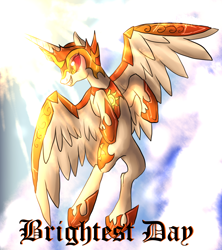 Size: 1162x1308 | Tagged: safe, artist:not-ordinary-pony, daybreaker, alicorn, pony, a royal problem, day, female, helmet, mare, smiling, solo