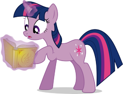 Size: 7858x6007 | Tagged: safe, artist:j5a4, twilight sparkle, pony, unicorn, absurd resolution, book, glowing horn, magic, reading, simple background, solo, telekinesis, transparent background, vector