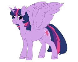 Size: 4000x3200 | Tagged: safe, artist:honiibree, derpibooru import, twilight sparkle, twilight sparkle (alicorn), alicorn, pony, female, looking at you, mare, simple background, smiling, solo, spread wings, transparent background, wings