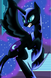 Size: 1014x1560 | Tagged: safe, artist:wolftendragon, derpibooru import, nightmare moon, alicorn, pony, female, mare, solo