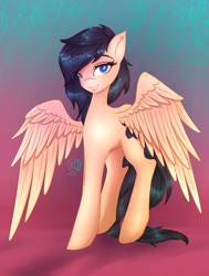 Size: 2500x3300 | Tagged: safe, artist:kairaanix, derpibooru import, oc, oc only, pegasus, pony, abstract background, looking at you, solo