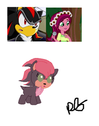 Size: 338x432 | Tagged: safe, artist:lcgyzma1, derpibooru import, gloriosa daisy, oc, hybrid, pony, baby, baby pony, crack shipping, crossover, crossover shipping, interspecies, interspecies offspring, offspring, parent:gloriosa daisy, parent:shadow the hedgehog, sega, shadow the hedgehog, shipping, sonic the hedgehog (series)