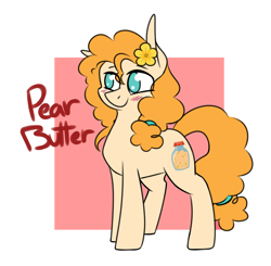 Size: 1630x1600 | Tagged: safe, artist:sunny-synopsis, derpibooru import, pear butter, earth pony, pony, female, flower, flower in hair, mare, solo