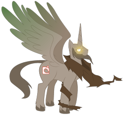 Size: 1468x1358 | Tagged: safe, artist:iomma, derpibooru import, alicorn, pony, glowing eyes, male, mojang, notch, ponified, simple background, solo, transparent background