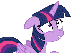 Size: 3159x2325 | Tagged: safe, artist:sketchmcreations, twilight sparkle, twilight sparkle (alicorn), alicorn, pony, celestial advice, floppy ears, grin, nervous, nervous grin, raised hoof, simple background, smiling, transparent background, vector